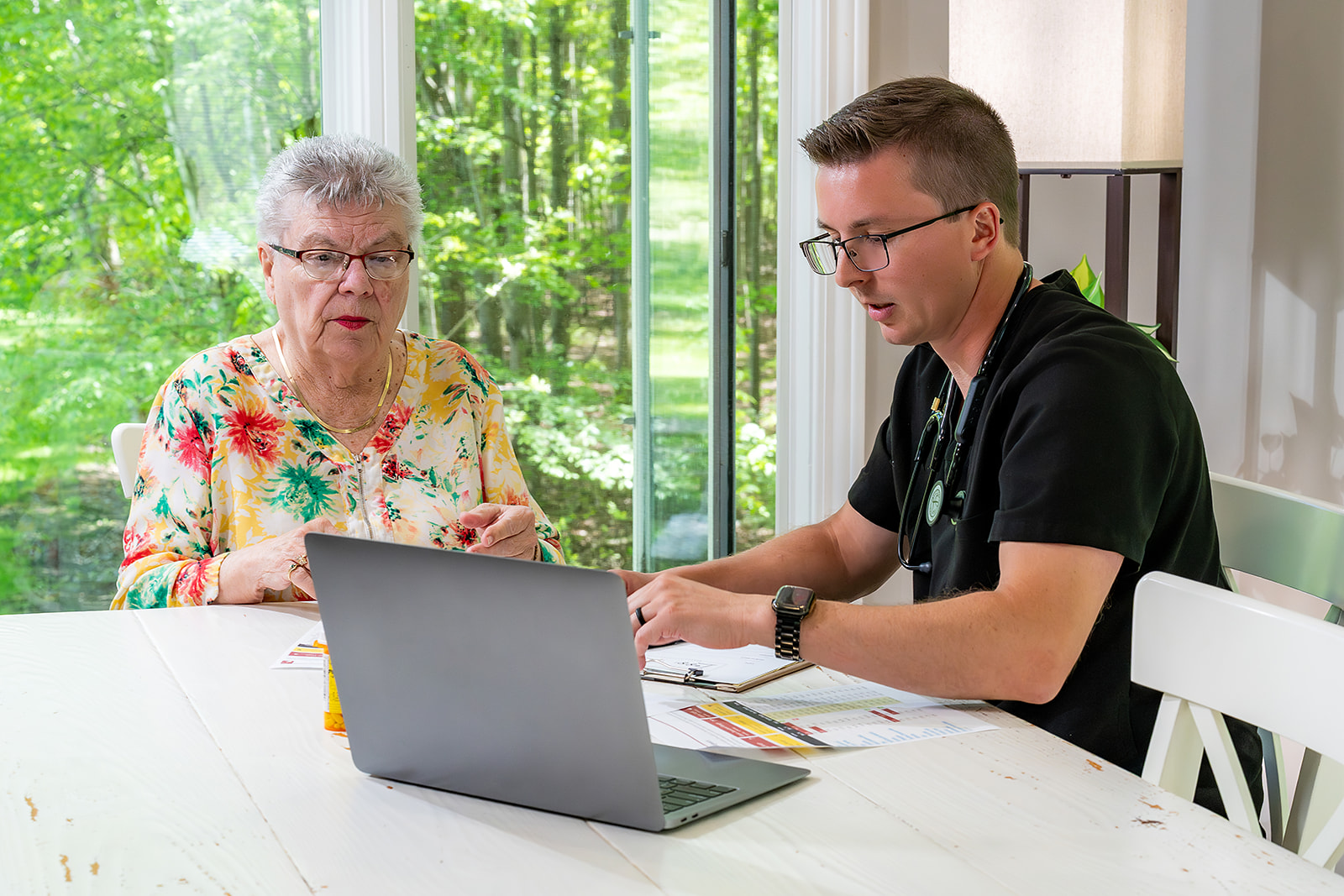 Doctor consulting with patient about well-being